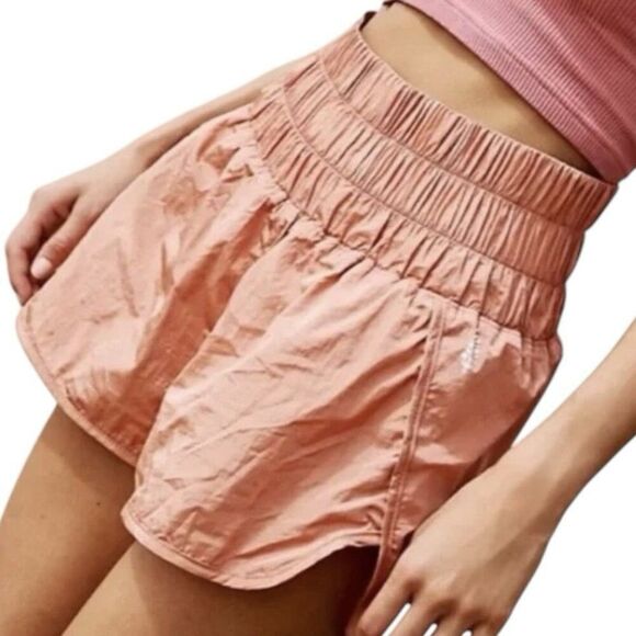 Free People The Way Home Nylon Shorts Small Pink High Rise 2" Inseam Brief Lined - Picture 1 of 11